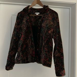 Christopher & banks button up jacket/shirt velvet material